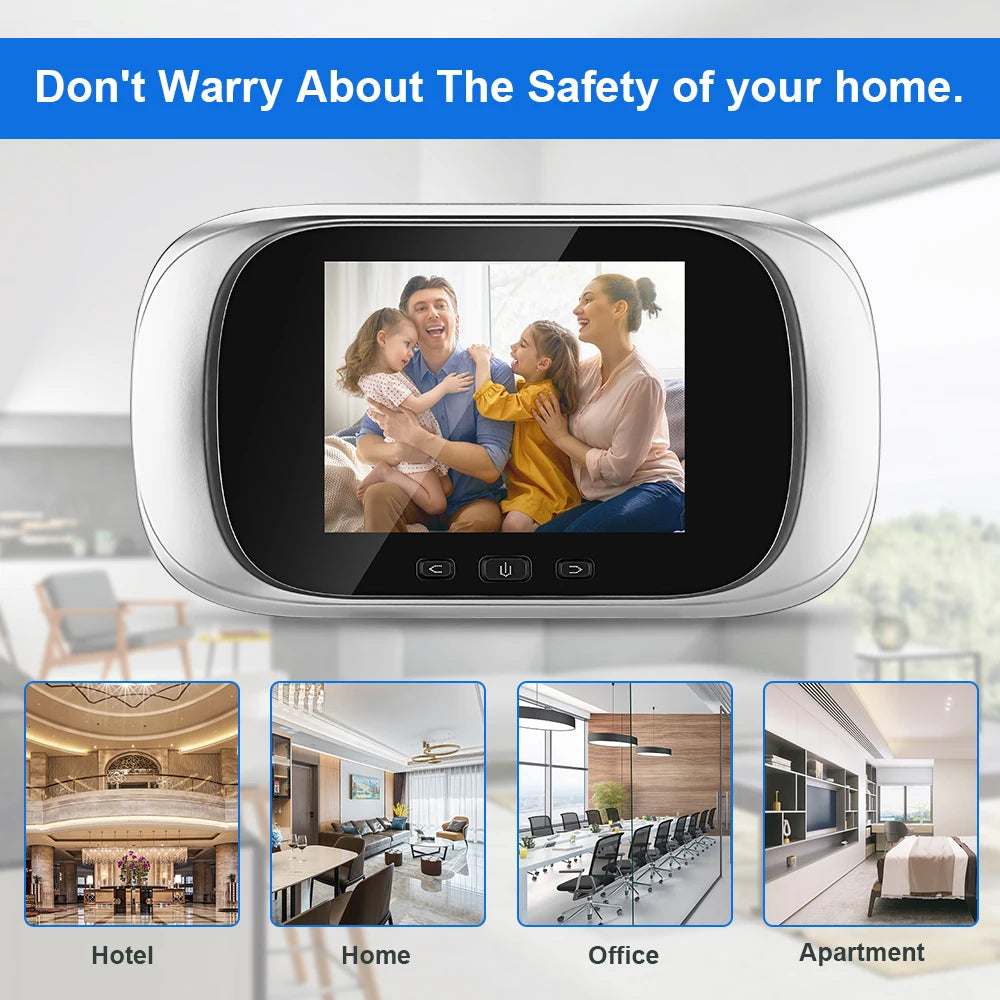 WSDCAM 2.8inch LCD Screen Video Doorbell Door Viewer Peephole Doorbell Night Vision Photo Digital Door Monitoring Door Camera