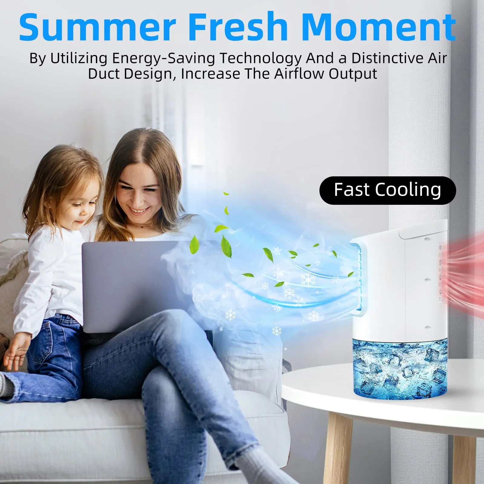 Portable Air Conditioner Mini Fan Cooler Air Cooler USB 3 Gear Speed Air Conditioning Air Cooling Fan Humidifier for Home Office