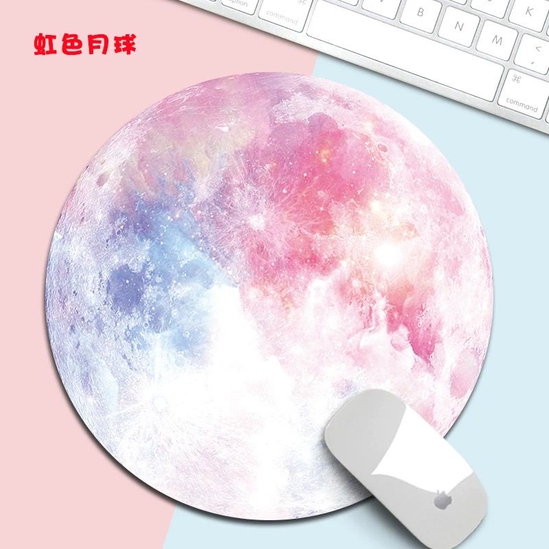 Kawaii Round Celestial Mouse Pad Soft Mat for Game Computer Cap Desk Mat Pads Non-Slip Rubbe PC Waterproof Office MousePad 20cm