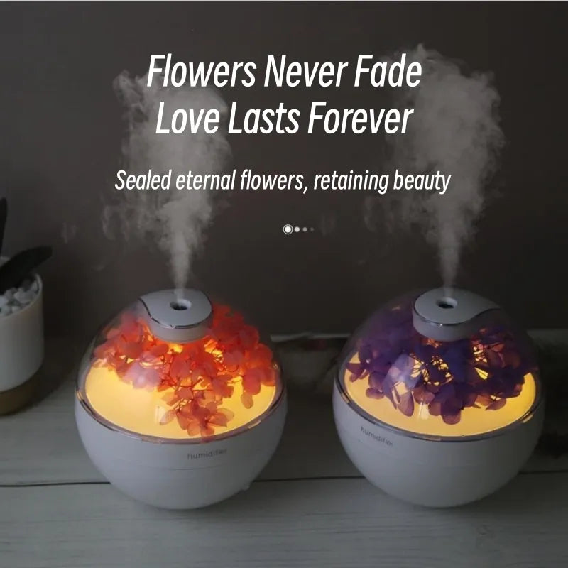USB Mini Aroma Diffuser Eternal Flower Aromatherapy Essential Oil Air Humidifier Diffuser Home Ultrasonic Mist Maker Fogger