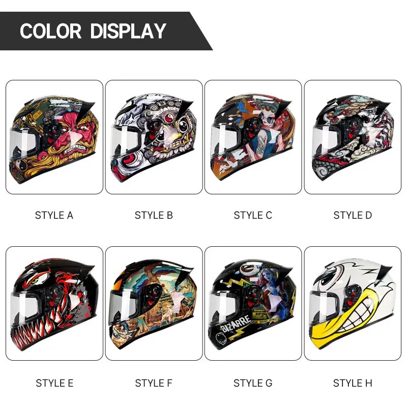 Full Face Helmet Motorcycle Casco Moto Double Lens Capacete De Moto Casco Para Moto Certificado Cascos Para Motos Cycling Helmet