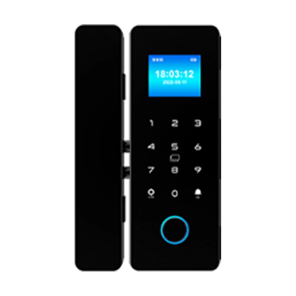 HAHA Lock App Bluetooth Smart Glass Door Lock Remote Unlock Fingerprint RFID IC Card Password with Time Attendance Record Report