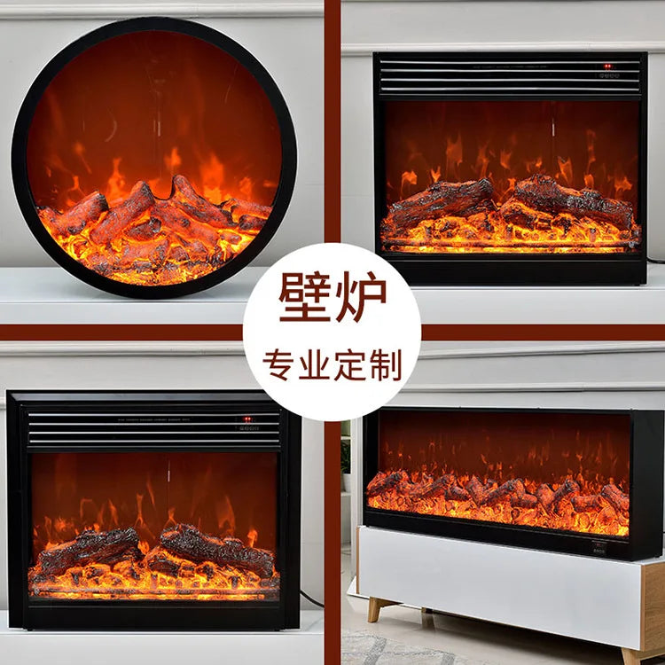 Fireplace Cabinet Furnace Core American Electric Fireplace Embedded Household Electronic Simulation Flame Space Heater Fireplace