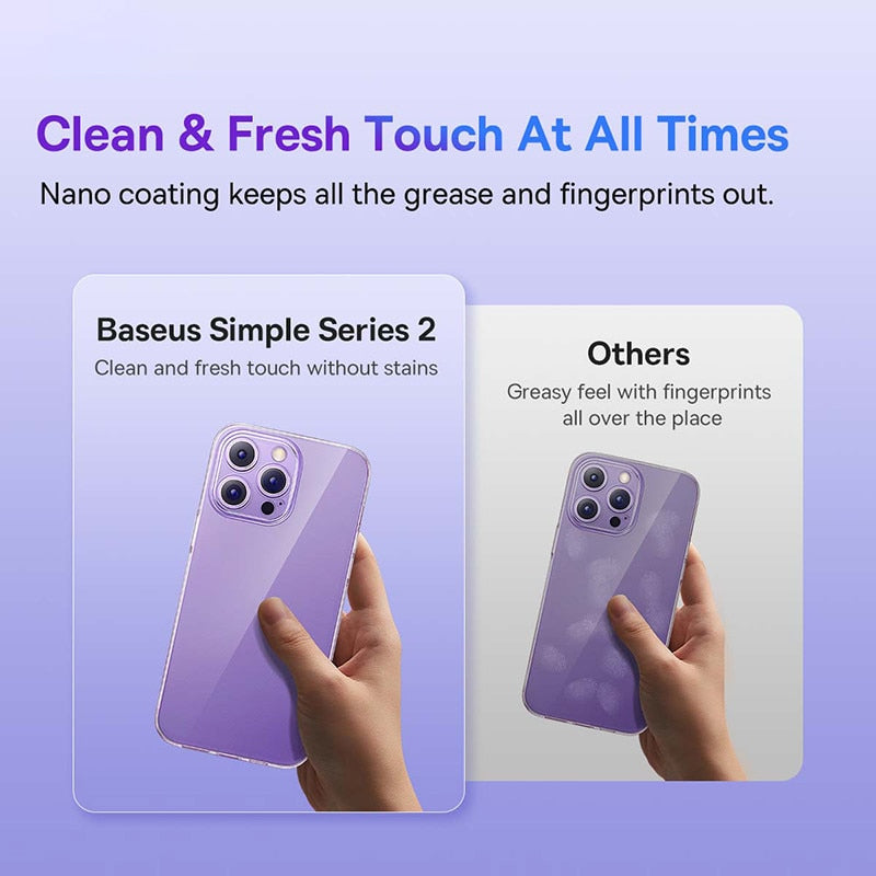 Baseus Clear Case for iPhone 14 13 12 11 Pro Max Plus Soft TPU Case for iPhone X XS Max XR Len Back Cover Transparent Phone Case