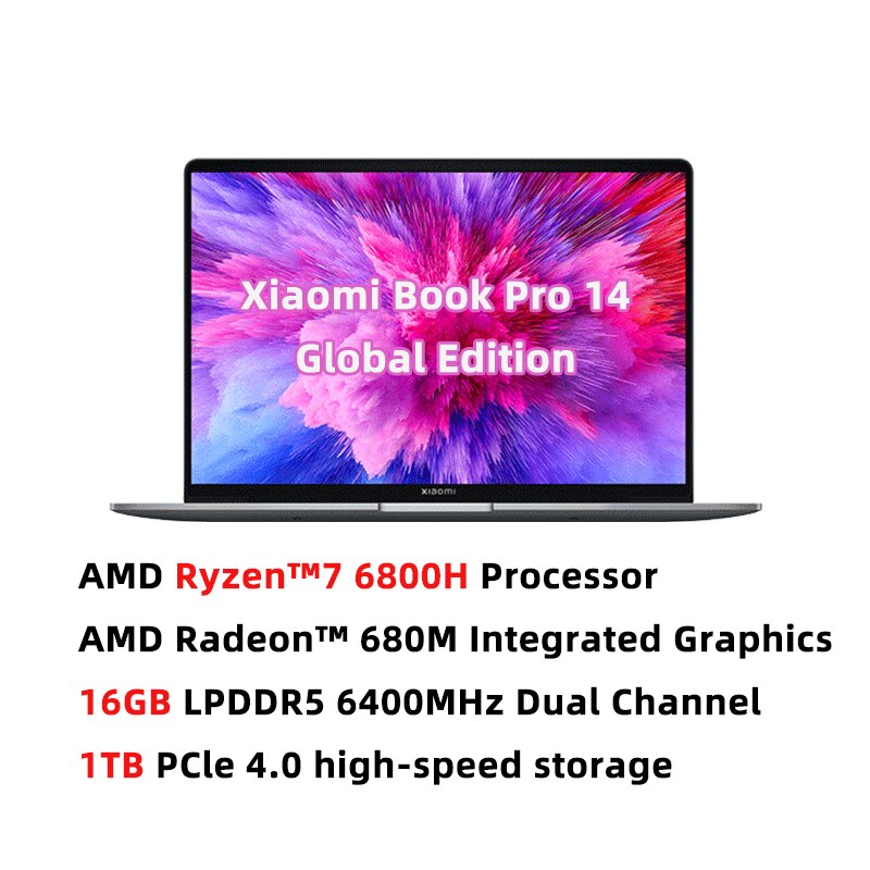 Xiaomi Book Pro 14 Ryzen Edition Laptop R5-6600H / R7-6800H 16GB 512GB SSD 2.8K 14‘’ OLED 90Hz Screen Notebook Windows 11