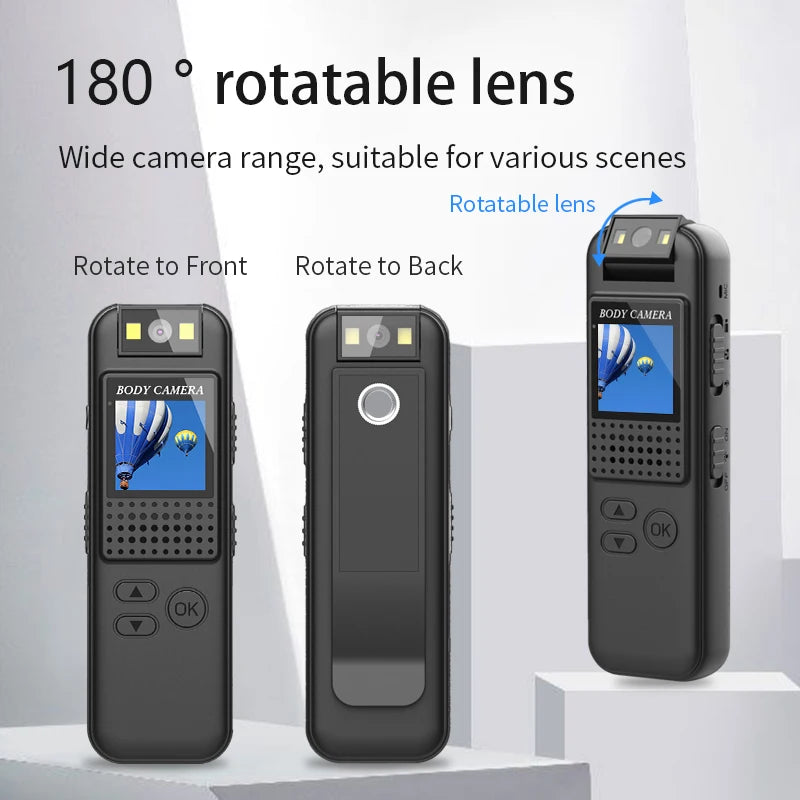 Mini Body Camera Full HD 1080P Body Mounted Camera Small Portable Night Vision Police Body Cam support TF card mini camera