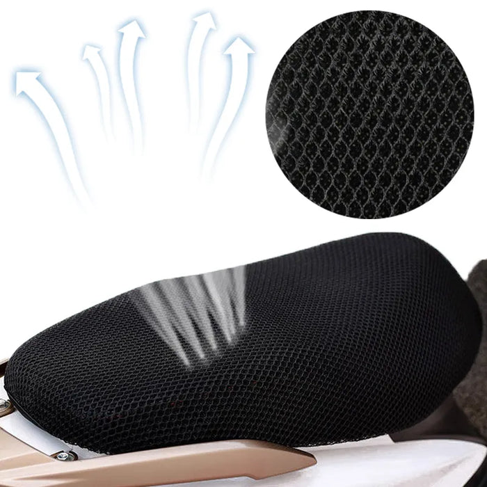 Breathable Motorcycle Seat Cover Net 3D Mesh Heat Insulation Seat Net Cushion Cover Black Motorcycle Accessories Protection