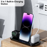 3 in 1 Wireless Charger Foldable Fast Charging Station for iPhone 14 13 12 11 Pro Max X XS XR 8 Plus Apple Watch 8 7 Airpods Pro