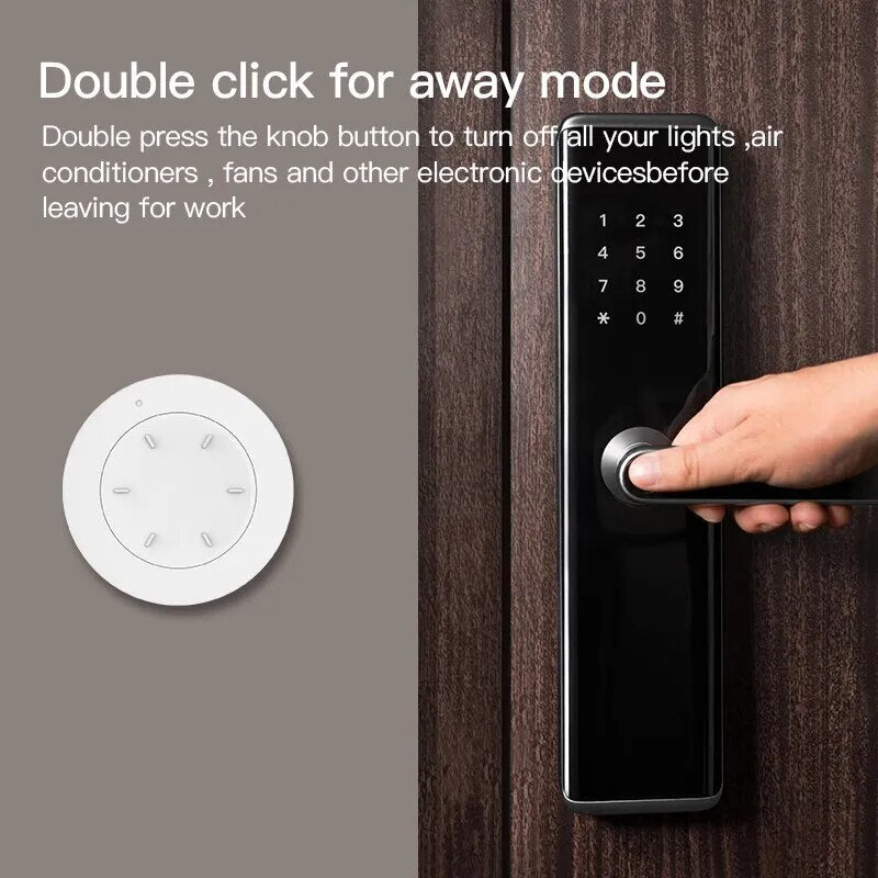 Tuya Zigbee Smart Rotary Dimmer Switch Button with Magnetic Sucker Home Automatic Scenario Linkage Hand Remoter App Control Bulb