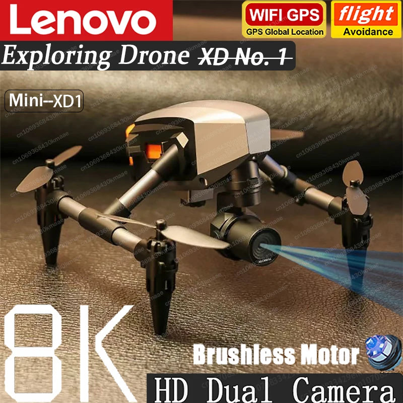 Lenovo XD1 Original Drone 8K 5G GPS Professional HD Aerial Photography Dual-Camera Omnidirectional Obstacle Avoidance Quadrotor
