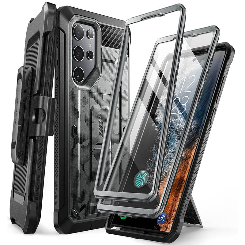 SUPCASE For Samsung Galaxy S22 Ultra Case 2022 UB Pro Full-Body Dual Layer Rugged Belt-Clip Case with Built-in Screen Protector