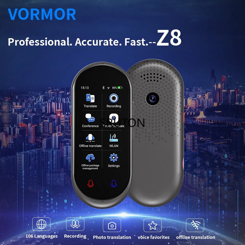 Vormor Smart Voice Translator 138 Multi Languages in Real Time Online Instant Off Line Translation AI Learning Conversion travel