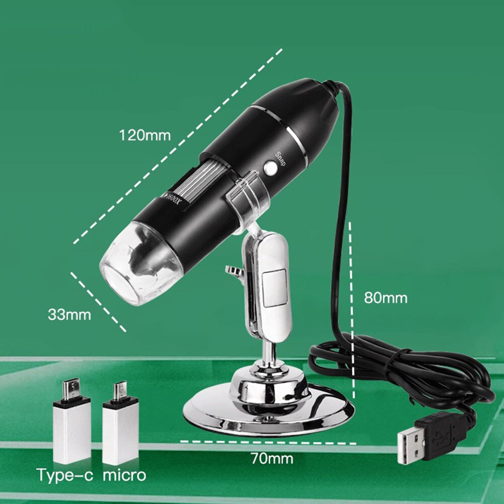 1600X Digital Microscope Camera 3in1 Type C USB Portable Electronic Microscope For Soldering LED Magnifier For Cell Phone Repair