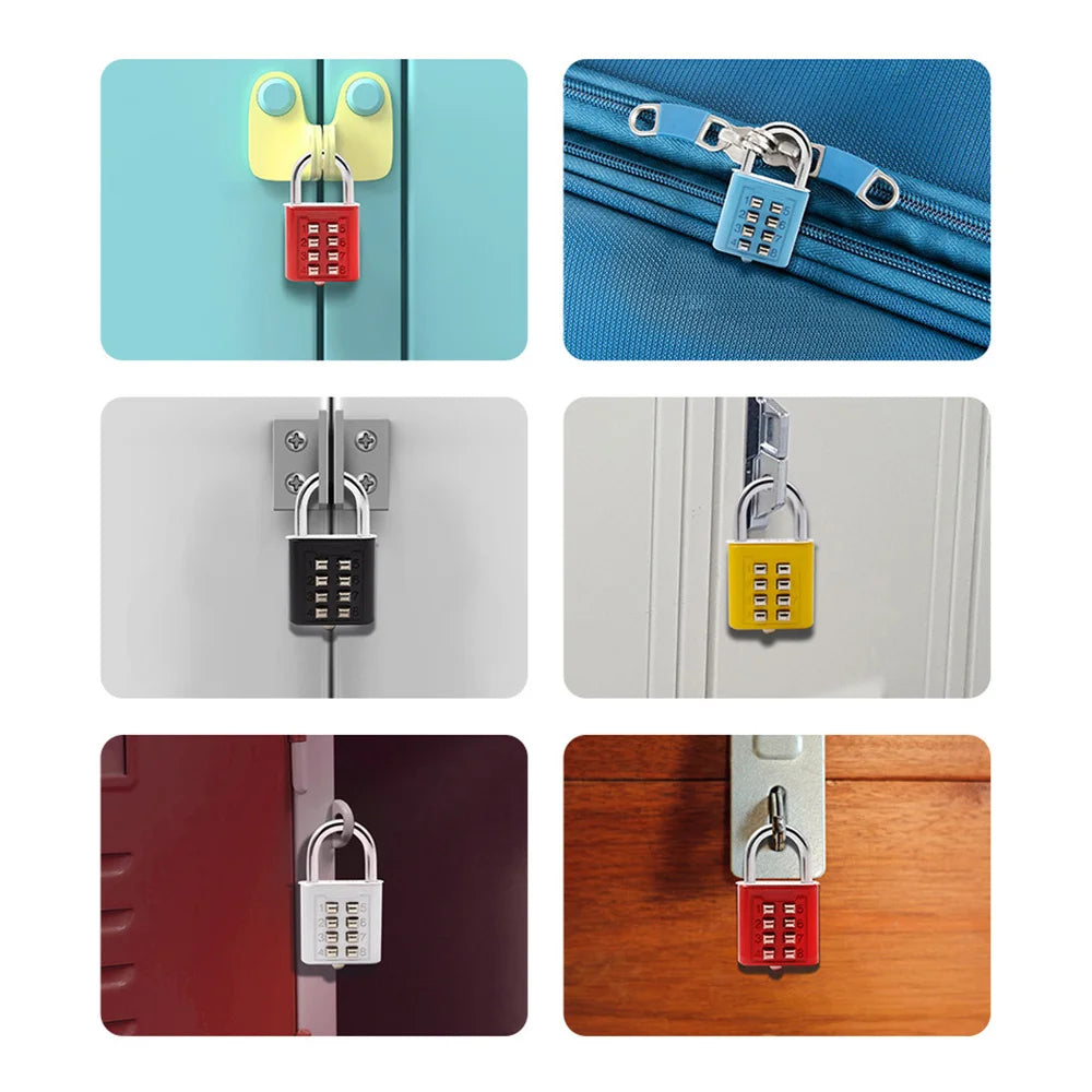 Mini Padlock Push Button 8 Digit Combination Code Lock for Home School Gym Locker Luggage Travel Luggage Case Code Lock