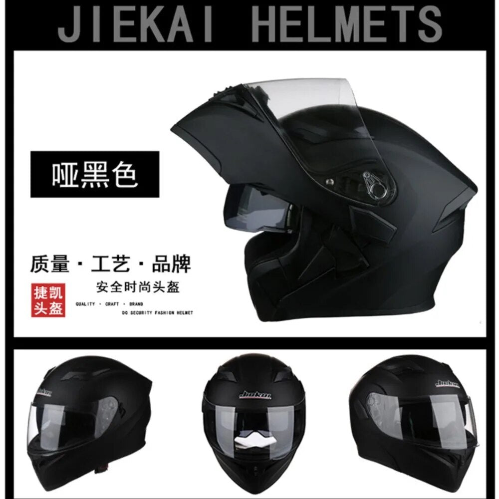 DOT Approved Helmet Motorcycle Moto Helmet Flip Up Modular Helmet Full Face Detachable Insert Liner Capacete De Moto Four Season