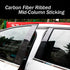 8Pcs Car Window Door Column BC Pillar Post Cover Trim for Honda HRV Vezel 2014-2021 Carbon Fiber Black Mirror Effect PC Sticker