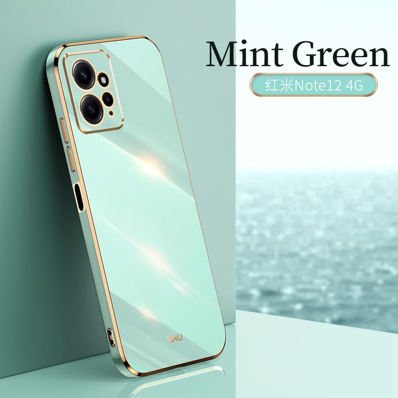 For Redmi note 12 4G Case Luxury Plating gilding Soft Silicone Cover For Redmi POCO X5 Pro Plus 12C K60E Xiaomi 13 12TPro Civi2