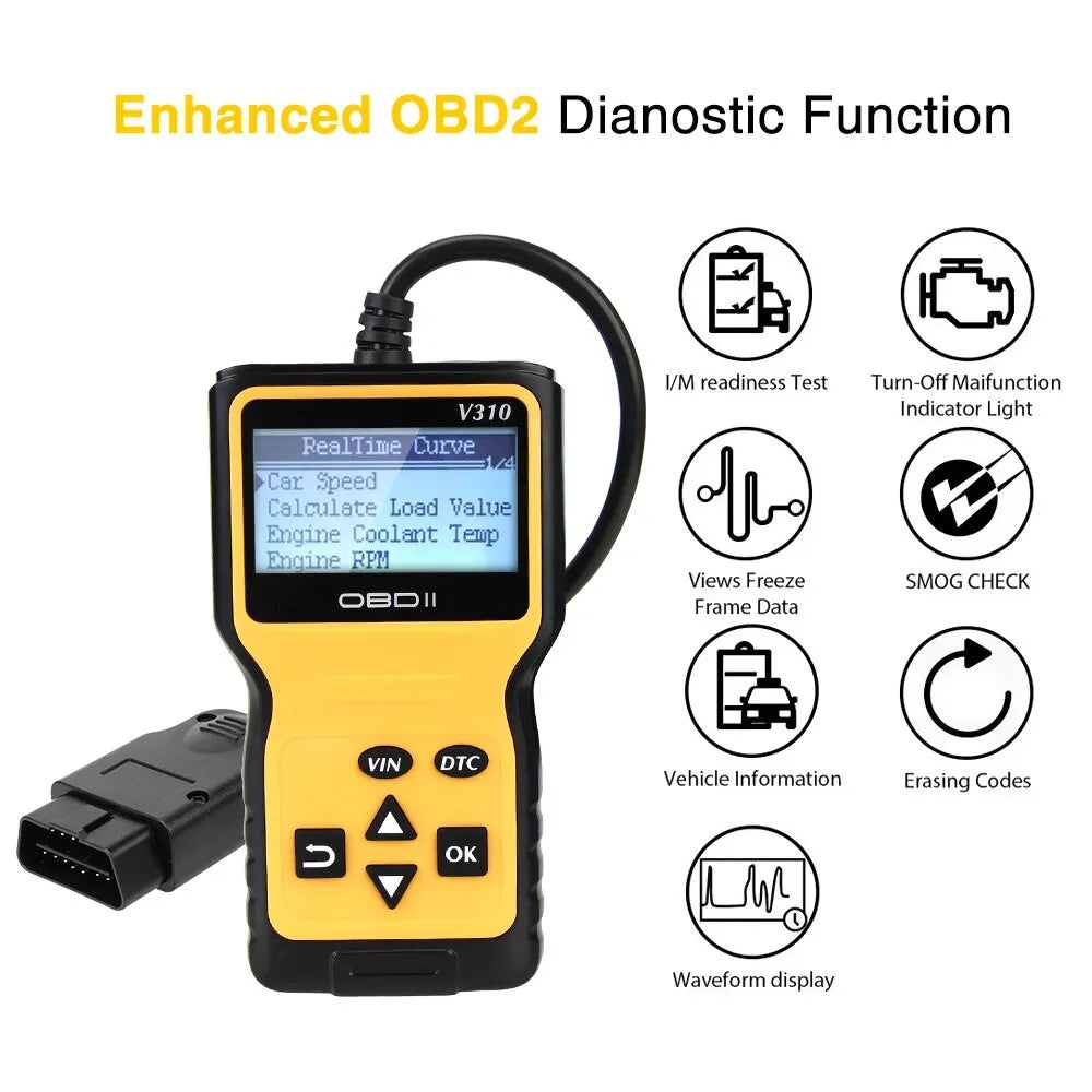 Car OBD2 Code Reader Scanner V310 ELM327 Diagnostic Tools Clear Engine Fault Repair Kit Automobile Accessories