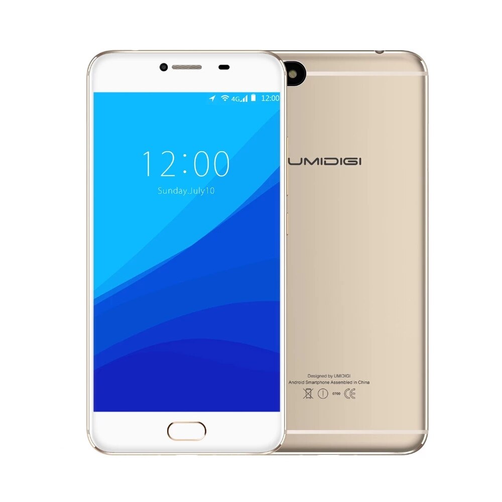 Umidigi C NOTE SmartPhone 3GB RAM 32GB ROM 5.5 Inch Android 7.0 Metal CellPhone MTK6737T Quad Core 13MP 3800mah Mobile Phone
