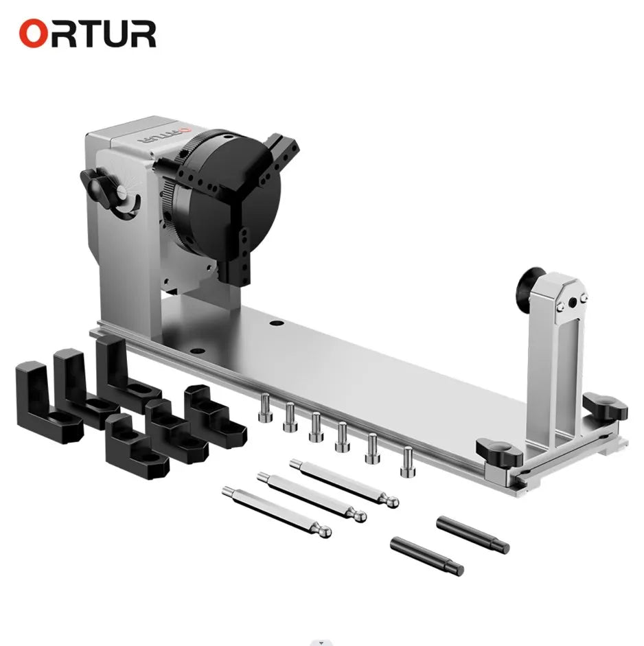 Ortur CNC Laser Rotary Roller (YRC1.0) for Laser Engraving Machine 360 Rotating 180 Horizontal Flip Angle Base Engraver Chuck