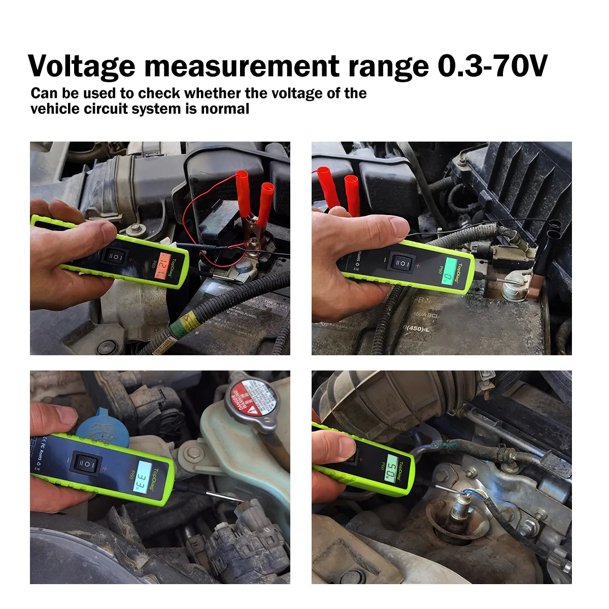 Topdiag P60 Car Electrical System Tester Automotive Power Circuit Probe Tester 12V 24V Battery Tester Auto Diagnostic Tool