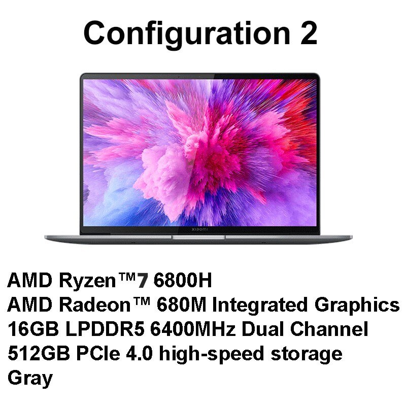 Xiaomi Book Pro 14 Ryzen Edition Laptop R5-6600H / R7-6800H 16GB 512GB SSD 2.8K 14‘’ OLED 90Hz Screen Notebook Windows 11