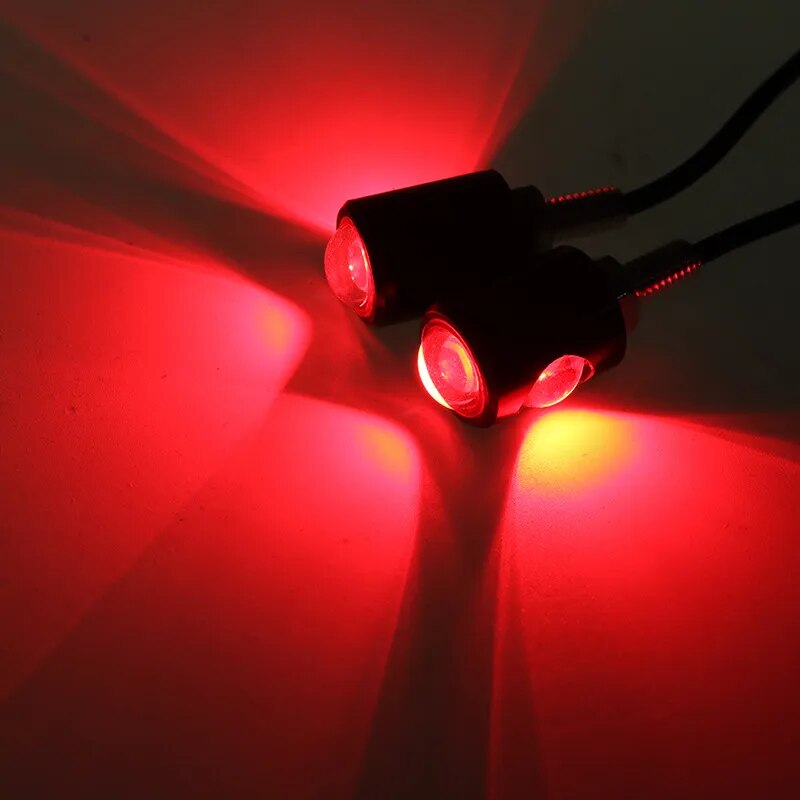 1Pairs Universal Motorcycle Signal Lamp Car LED Number License Plate Light Super Bright Eagle Eye Shape Bulb Turn Indicator