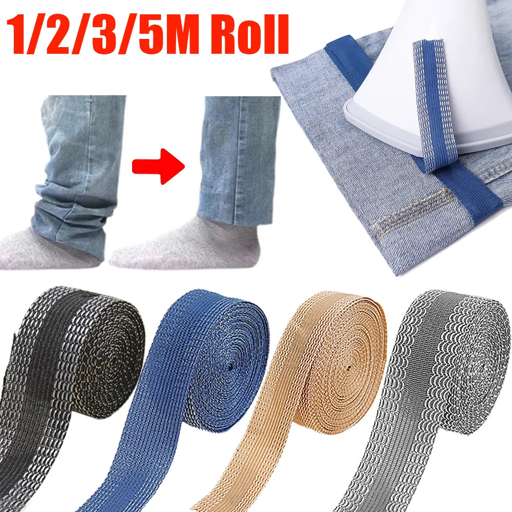 Self-Adhesive Pants Paste Edge Shorten Repair Iron On Pants Clothing Tape No Sew Hemming For Trousers Legs Edge DIY Sewing Tools