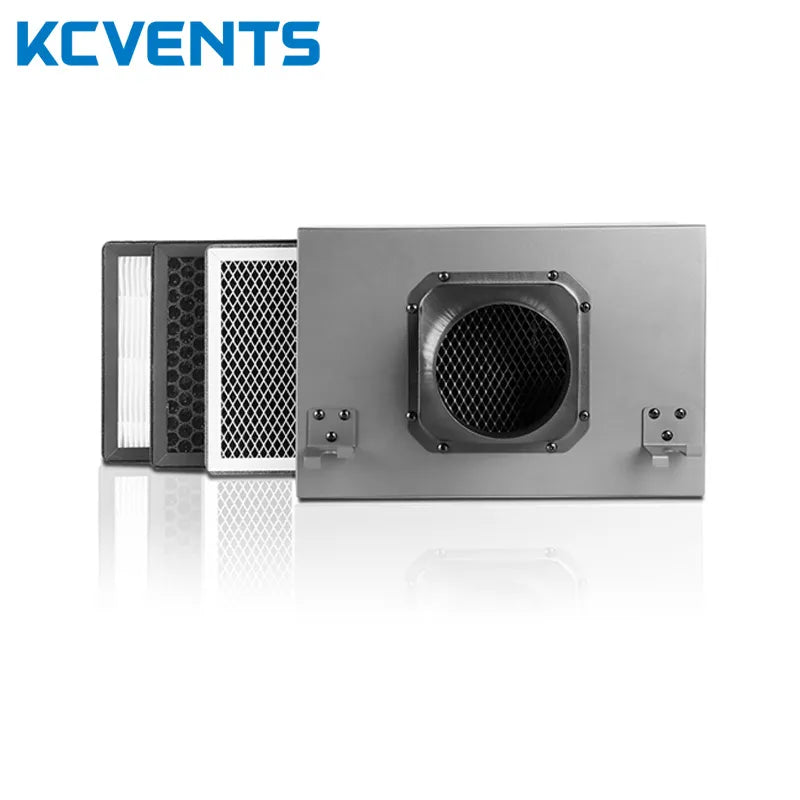 KCvents 250mm 3 Layers for Ventilation System Purification Fresh Air Filter Box With H13 Hepa And Carbon Filter