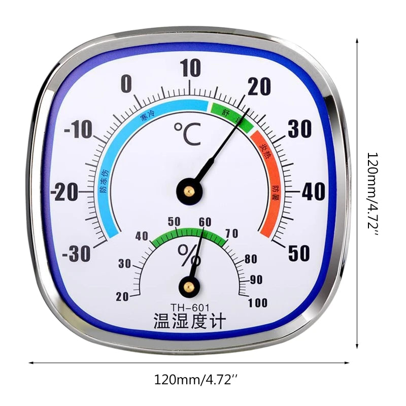 Thermometer and Hygrometer Analog Humidity Gauge Temperature Monitor Indoor Outdoor Wang Hang & Stand NO BATTERY NEEDED