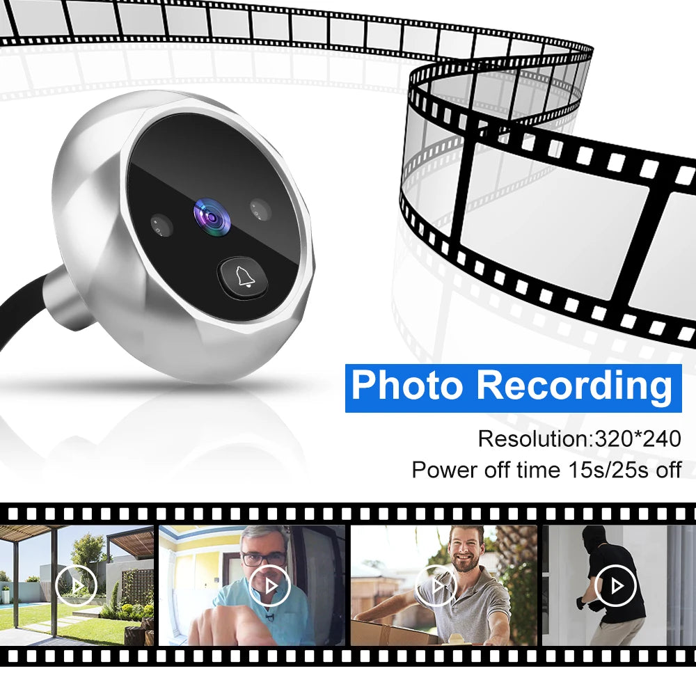 WSDCAM 2.8inch LCD Screen Video Doorbell Door Viewer Peephole Doorbell Night Vision Photo Digital Door Monitoring Door Camera