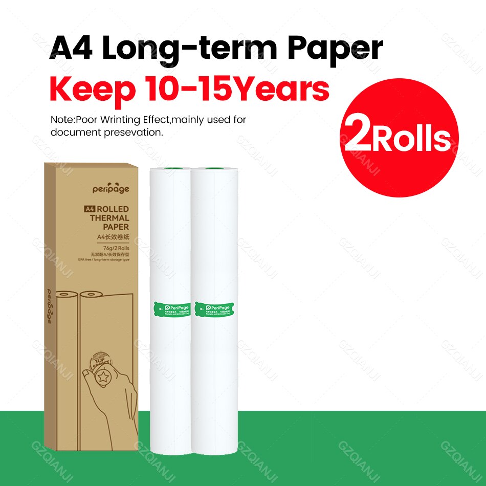 PeriPage A4 Portable Printer Roll Folded Paper USB Bluetooth Thermal Document Printer Support Tattoo Stickers Office Homework