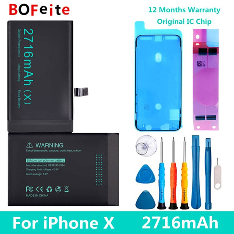 For iPhone 14 13 12 11 pro max X XS XR XSMAX 5S 6 6S 7 8 Plus 7p phone Battery Replacement Original Capacity Bateria for apple
