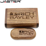 JASTER 1PCS free custom logo Wooden usb + Box pen drive 8GB 16gb 32gb usb Flash Drive Memory Stick LOGO customer wedding Gift