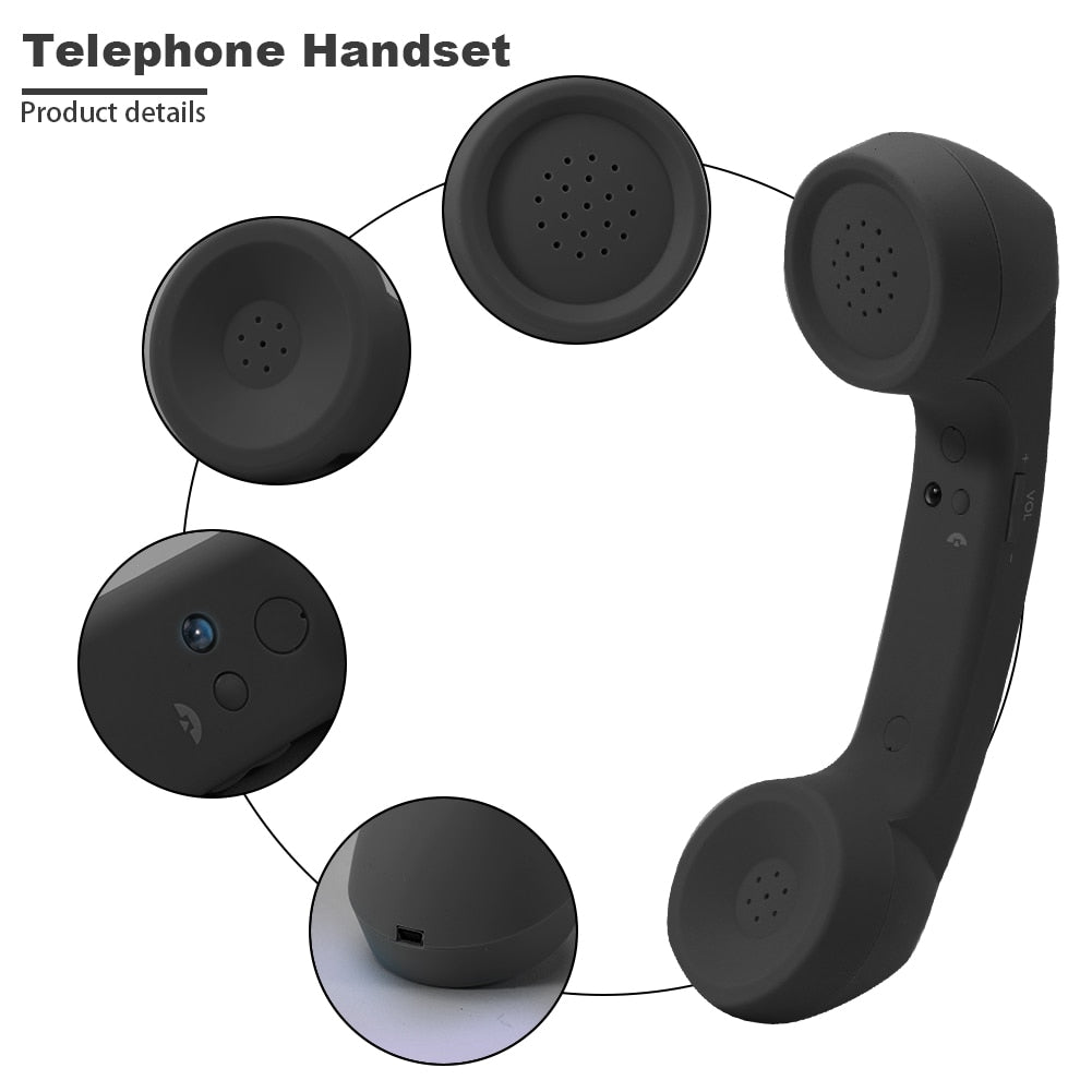 Wireless Bluetooth-compatible Telephone Handset Retro Universal External Microphone Speaker For IOS/Android Phone Call Receiver