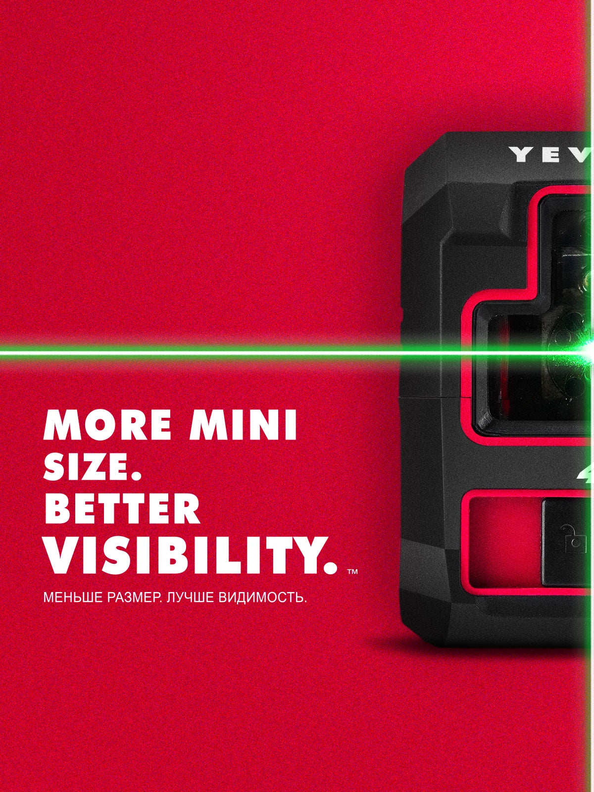 YEVOLT YVGLL4XS2B1 Green 2-Line Cross Line Laser Level with Magnetic Mount High Visibility Self-Leveling Indoor&Outdoor Tools