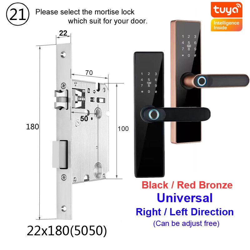 NEW RAYKUBE H4 Tuya Electronic Lock Wifi Smart Door Lock Fingerprint Lock Password IC Card Key USB Charge For Smart Home