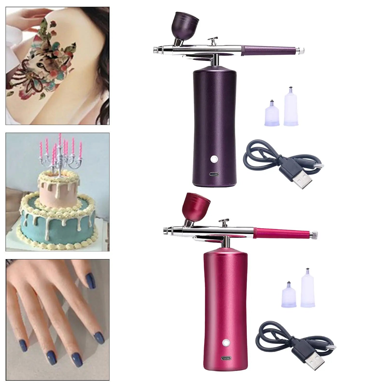 Mini Air Compressor Airbrush Spray Makeup Portable Cordless Airbrush with Air Compressor for Craft Leather