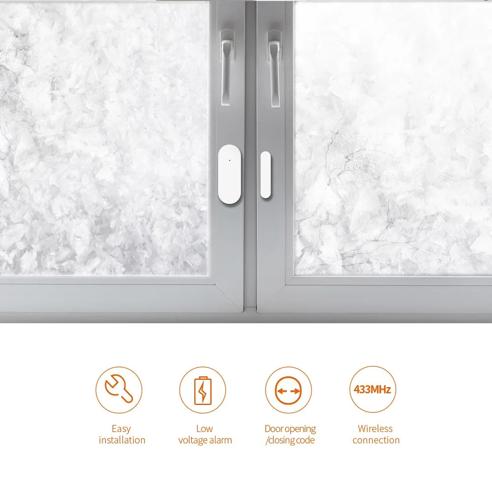 TAIBOAN Wireless 433mhz Door Window Alarm Sensor EV1527 Door Open/Closed Detector For Smart Alarm Host System Accessories