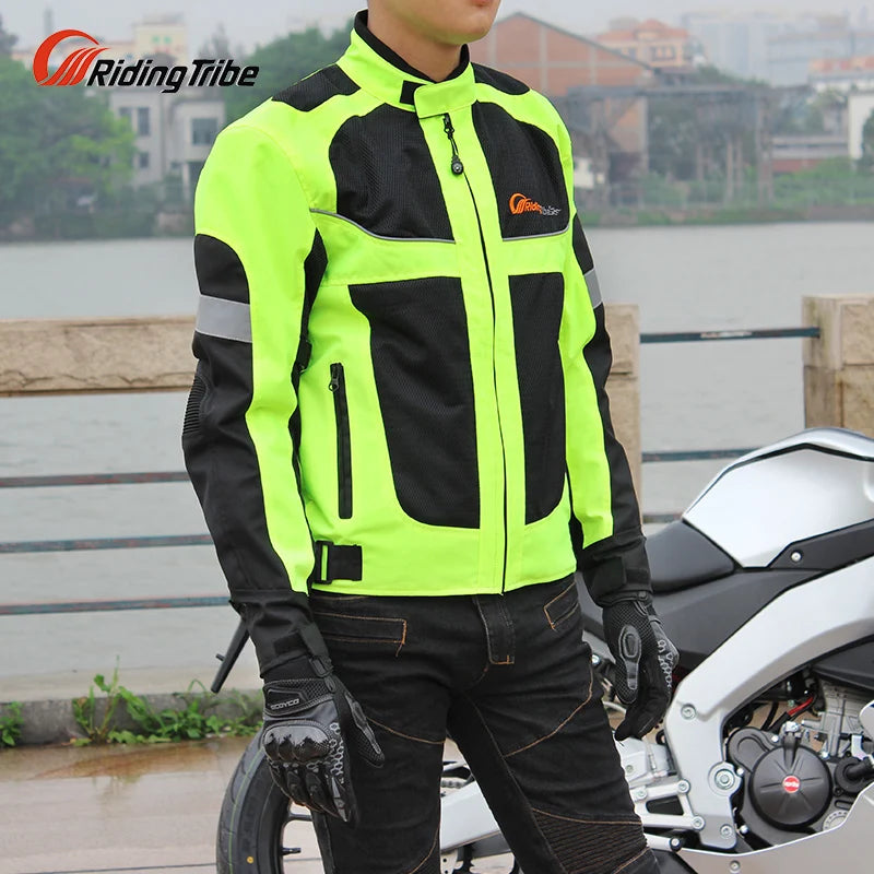 PRO-BIKER Riding Tribe Motorcycle Jacket Motorbike Vest High Visible Warning Reflective Breathable Racing Cycling Safety Clothes