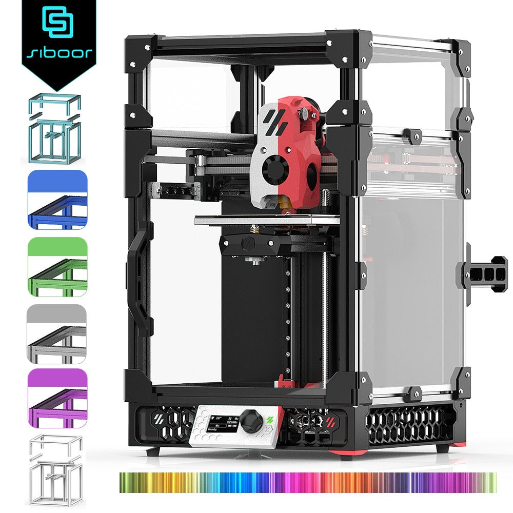 Siboor Upgraded Voron 0.2 R1 3D Printer+Color Extrusion Profile Frame Kits+Color ABS Printed Parts Customisable Optional