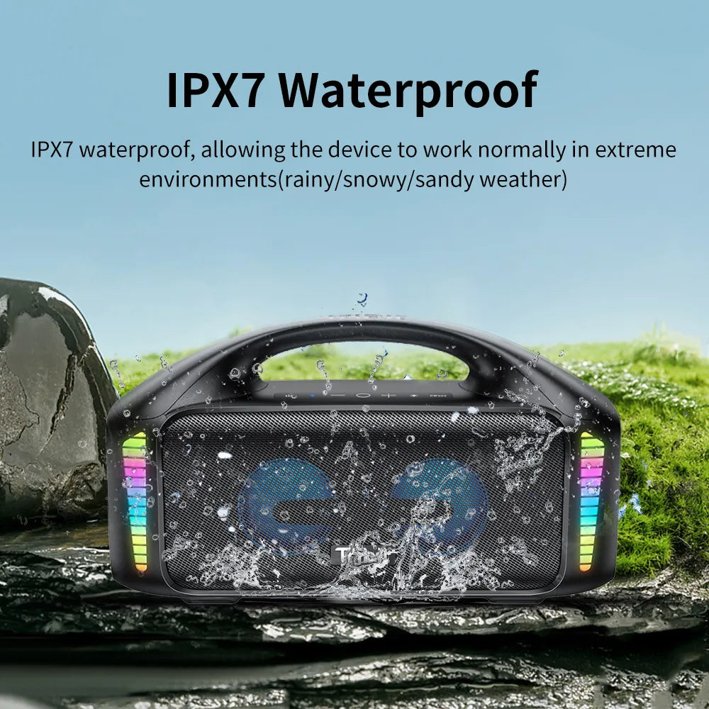 Tribit Portable Bluetooth Speaker 90W StormBox Blast Outdoor Wireless Speaker IPX7 Waterproof Party Camping Speaker 30H Playtime