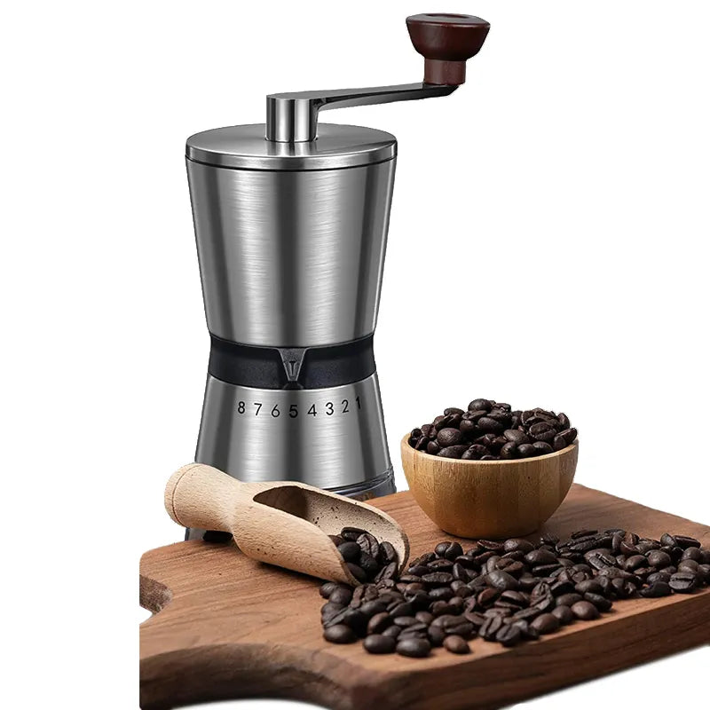 2022 Classic Herb Bean Coffee Grinder Portable 8 Settings Cafeteira 304 Stainless Steel Molinillo for Hiking Moedor De Cafe