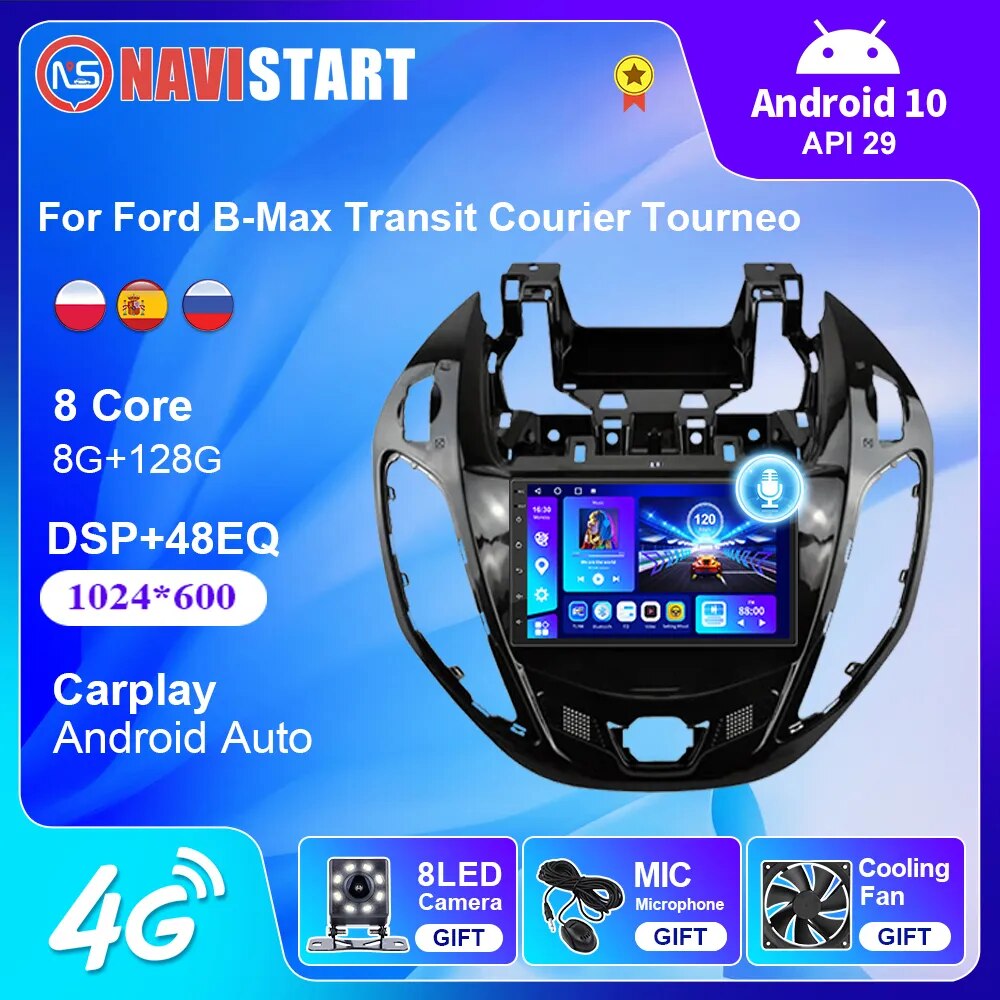 NAVISTART 7 inch CAR Multimidia Autoradio For Ford B-Max Transit Courier Tourneo 2012 - 2017 Navigation GPS CarPlay GPS DSP