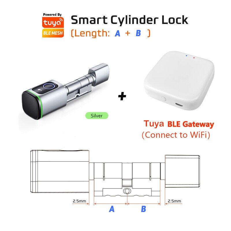 Saudi Euro Tuya TTLock APP Fingerprint RFID Card DIY Cylinder Lock Biometric Electronic Smart Door Lock Digital Keyless Replace