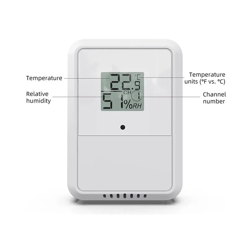 Weather Wireless Indoor Outdoor 8-Channel Thermo-Hygrometer Remote Sensors Weather Stations Add on Sensor