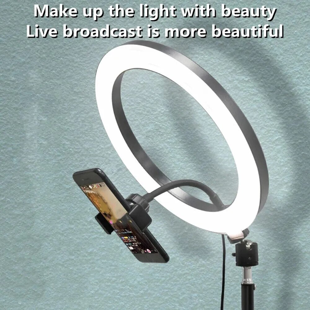 10inch Selfie Ring Light, Photography Fill Light Led Ring Lamp Ringlight for Video Recording Live Broadcast Selfie Led Lamp