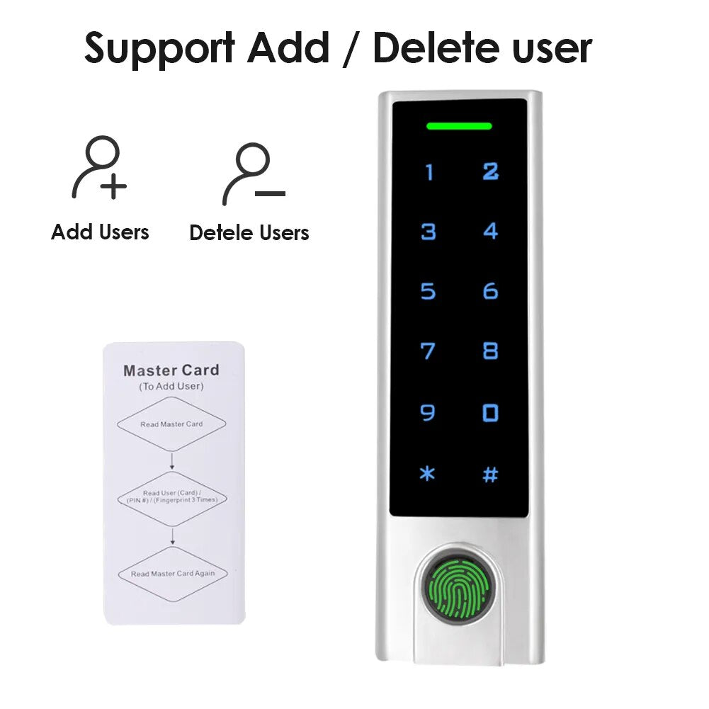 Wifi Tuya APP Smart Lock 125Khz RFID Access Controller IP66 Waterproof Fingerprint Access Control Wireless Access control