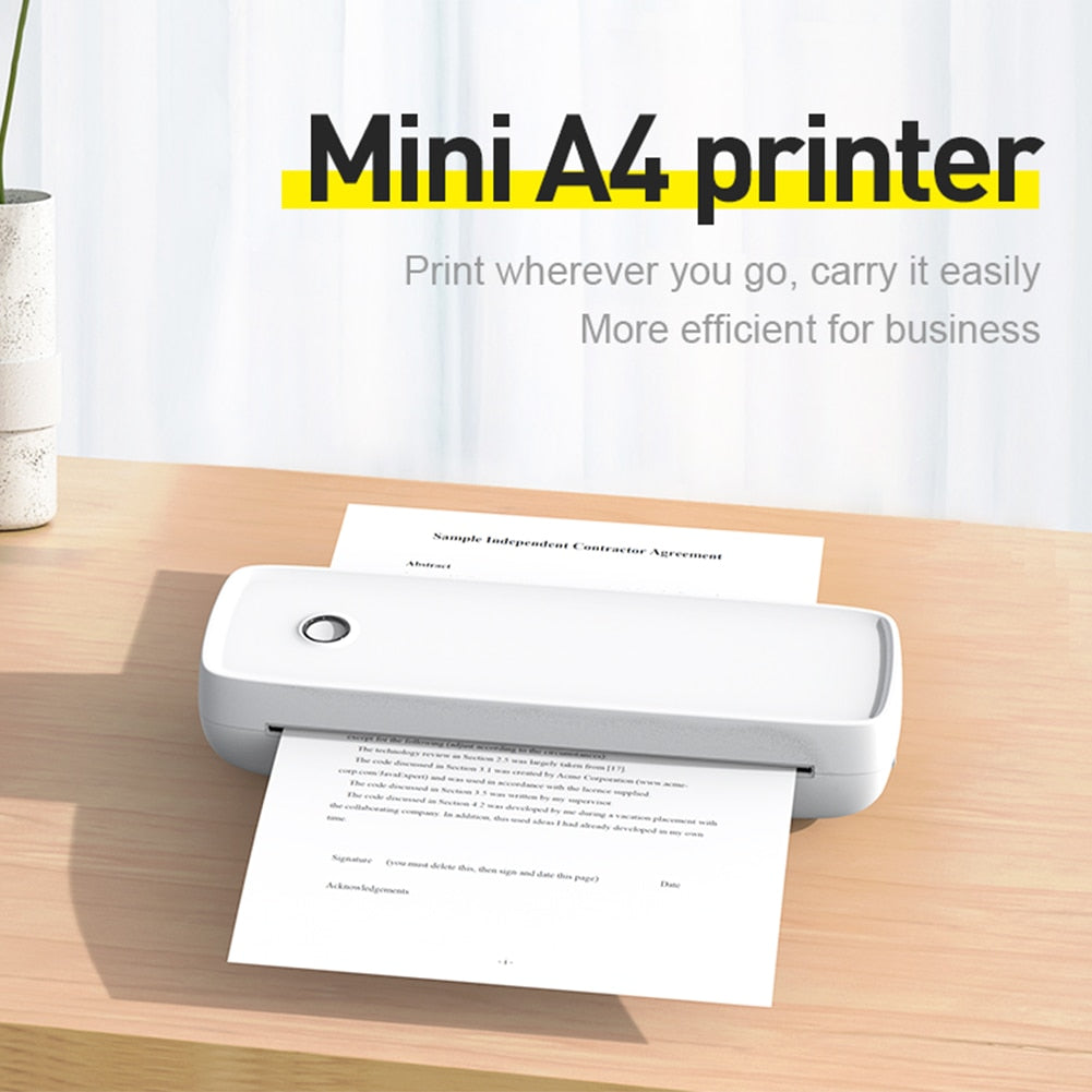 A40 Portable Thermal Printer A4 Paper Photo Printer USB Bluetooth Direct Transfer Wireless Mobile Phone Printer for IOS Android