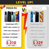 POCO F4 5G Global Version 6GB 128GB/8GB 256GB Snapdragon 870 Octa Core 67W Charging 120Hz 64MP Triple Camera NFC